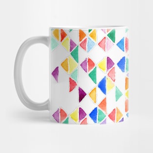 Watercolor Multicolored Triangles Mug